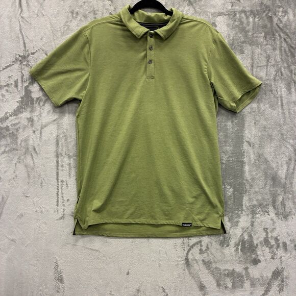 Truewerk Edo Shirt Mens M Green Short Sleeve Polo Performance Stretch Golf Rugby - Picture 1 of 5